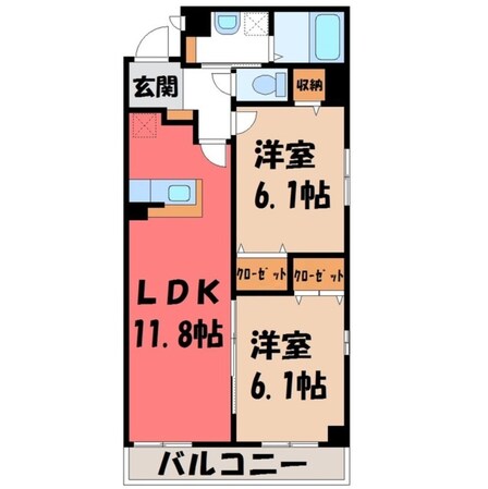 栃木駅 徒歩19分 1階の物件間取画像
